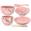 6pcs Japanese Style Ceramic Tableware Set Household Cutlery Creative Ceramic Dinnerware Set (Pink) 1