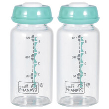 2pcs Portable Clean Glass Safe Nursing Bottle for Infant Mom Outside (Wide Size)