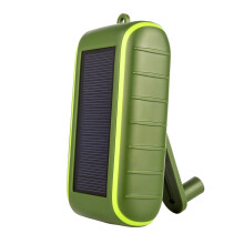 Solar Charger Hand-Crank Portable, 8000 mAh Solar Power Charger, 3 Power Modes, Mobile Power Bank