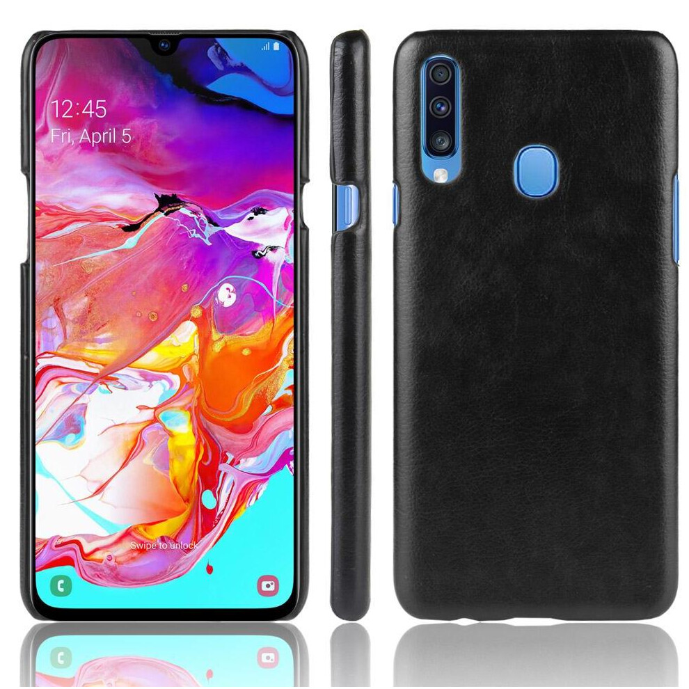 Retro Case For Compatible With Samsung Galaxy A20s Anti Scratch Compatibility Retro Lychee Pattern Protective Cover 9377112432755