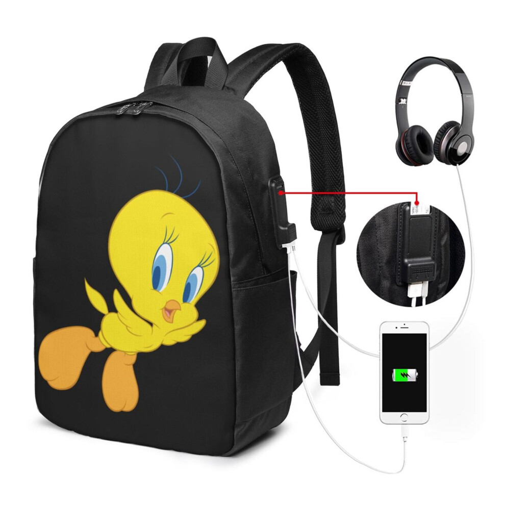 Tweety Bird Travel Laptop Backpack, Water Resistant Anti-Theft Bag With Usb Charging Port, 17 Inch Computer Business Backpacks For Women Men, 9027700424289