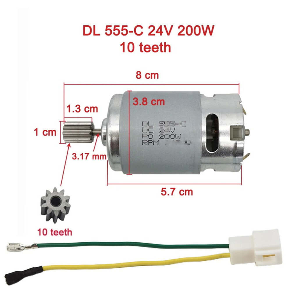 Dc Motor For Kids Electric Car 550 Rs390 Rs380 Rs550 12V 6V Dl555 24V 10 Teeth Engine Electric Motor For Power Tool Accessory 555 24V 30000Rpm 9027700427501