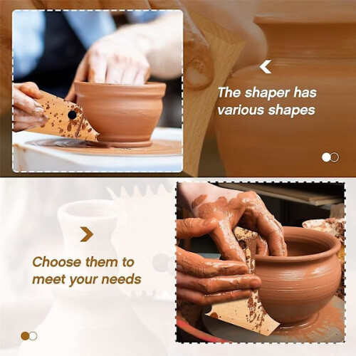 7pcs Ceramic Trimming Tools Ceramic Clay Foot Shaper Tool Texture Wood Profile Rib Bundle Fo 1