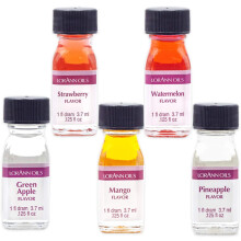 SS in 1 dram bottles (.0125 fl oz - 3.7ml) - 5 Pack - Includes Green , , Pineappl, Strawberry Watermelon