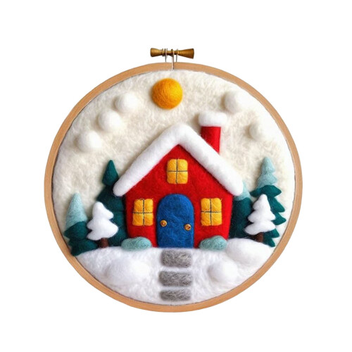 Christmas Needle Beginner Painting with Embroidery Frame Wool Needle 1