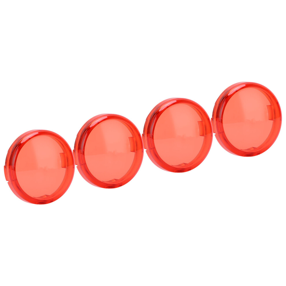 4Pcs 6Cm Motorcycle Turn Signal Lens Cover Universal Abs Accessories Red/Light 7901383221996