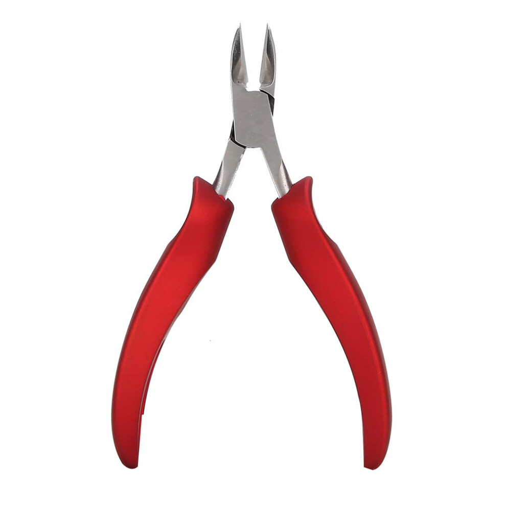 Red Stainless Steel Ingrown Toenail Clippers And Cuticle Nippers With NonâSlip Grip Pedicure Tool (Red)
