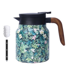 Vintage Floral Stainless Steel Insulated Teapot with Infuser 1000ml Leak Proof Long Heat Retention