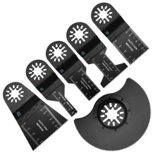 6PCS Oscillating Saw Blades Set, Universal Carbon Steel Multi Tool Blades for Wood Plastic Metal