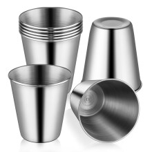 8 Pcs Stainless Steel Shot Glasses 2.36 oz Unbreakable Metal Cups Dishwasher Safe for Camping Travel Bar