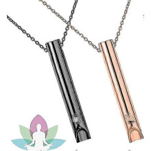(Black rose gold)2pcs Breathing Necklace, Anxiety Necklace For Women, Stress Relief Mindful Breathing Necklaces Stainless For Meditation Relaxation