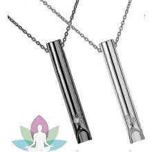 (Black silver)2pcs Breathing Necklace, Anxiety Necklace For Women, Stress Relief Mindful Breathing Necklaces Stainless For Meditation Relaxation