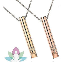 (Gold rose)2pcs Breathing Necklace, Anxiety Necklace For Women, Stress Relief Mindful Breathing Necklaces Stainless For Meditation Relaxation