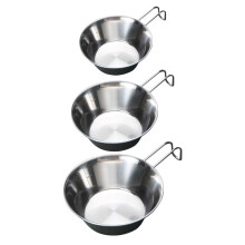 Guangmc 3pcs Stainless Steel Kids Camping Cups with Folding Handle