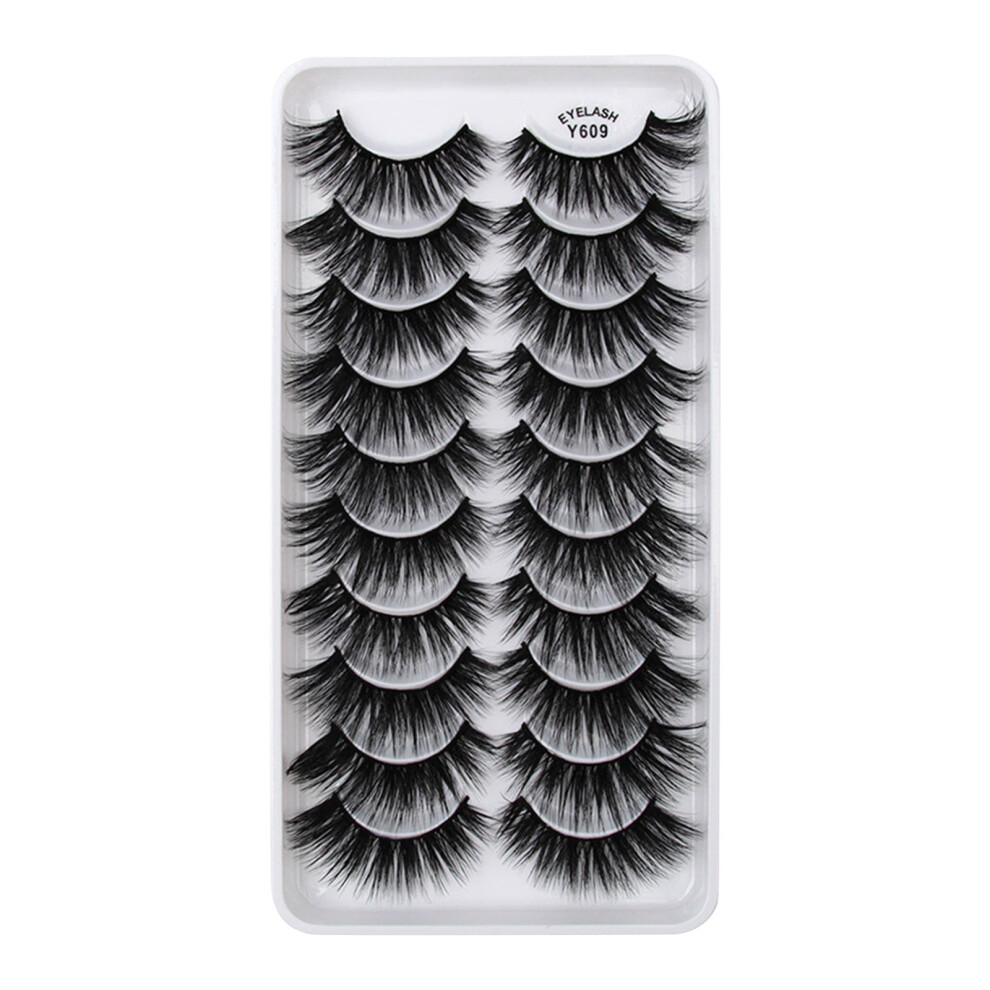 False Eyelashes Lashes Pack 10 Pairs 8D Dramatic Eyelashes Wispy Cat Eye Style Volume Eye Lashes Multipack