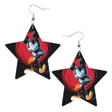 Cartoon Mickey Mouse Leather Earrings Christmas Decorative Design Faux Leather Earring Lightweight Dangle Drop Earrings for Women