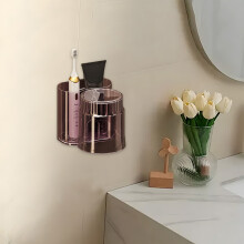 Txmfgh Multifunctional Shelf Bathroom Cabinet Wash Organizer Acrylic Wall Mounted Strong Load-bearing Capacity With Wash Cups