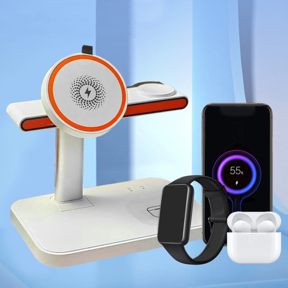 Multifunctional Foldable 15W Wireless Charger Compatible With Android And Ios, For Phones, Watches, Earphones - Fast Charging 9377112439723