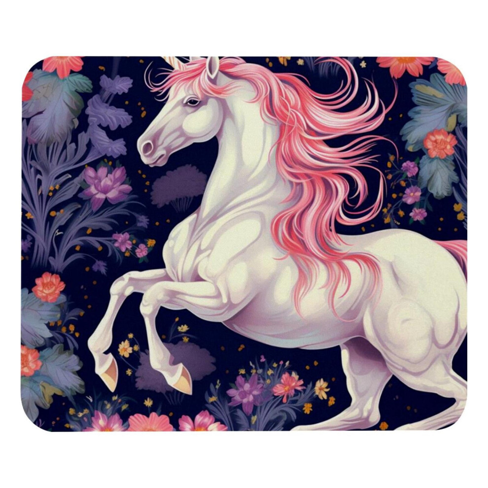 Unicorn Mouse Pad 8.3'' X 9.8'' With Non-Slip Rubber Base, Compatible With Laptop, Writing & Gaming White 9377112439600