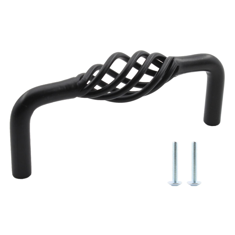 6 Pack Black Birdcage Cabinet Handles 128Mm Twist Drawer Pulls With Screws For Kitchen Wardrobe 9455672655408