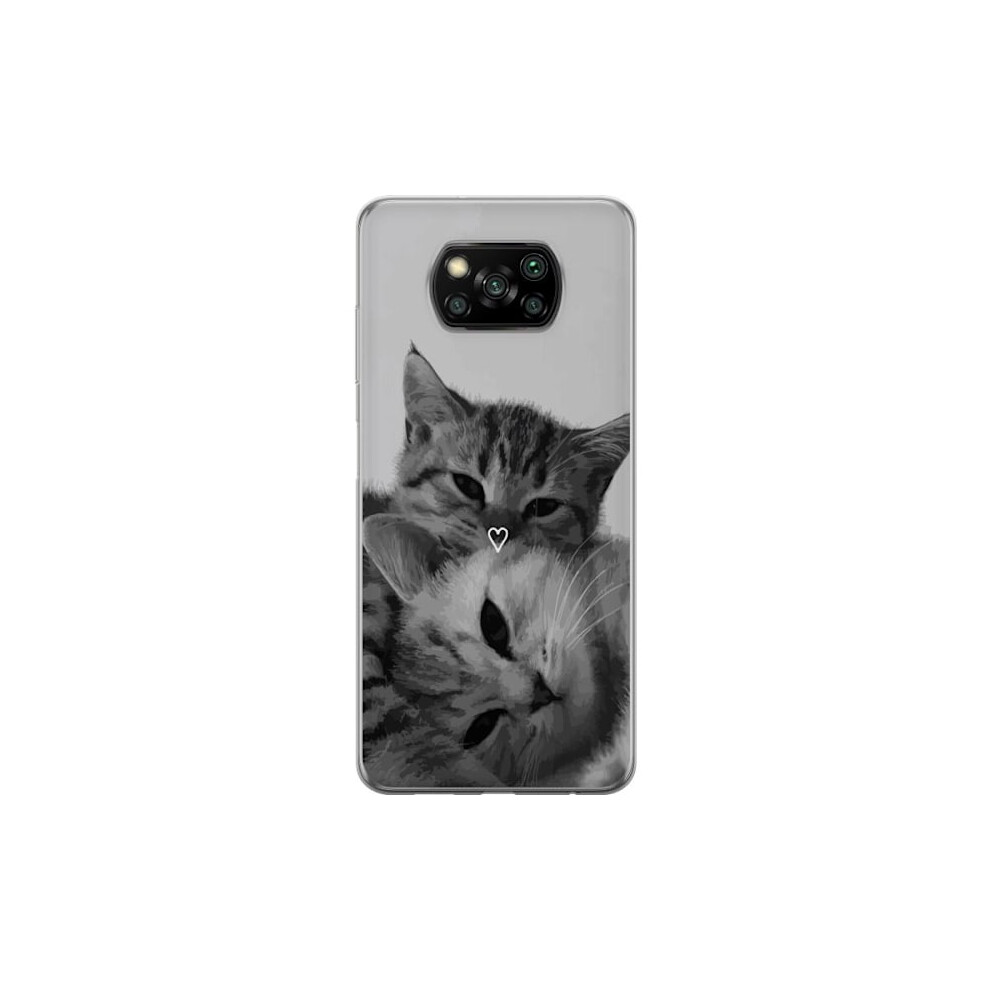 Compatible With Xiaomi Poco X3 Nfc Transparent Case Cat Heart 9027700430679