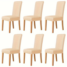 DEKAXID 4/6pcs Chair Slipcovers Waterproof Milk Fiber Fabric Back Chair Covers For Dining Room Restaurant Kitchen Home Decor
