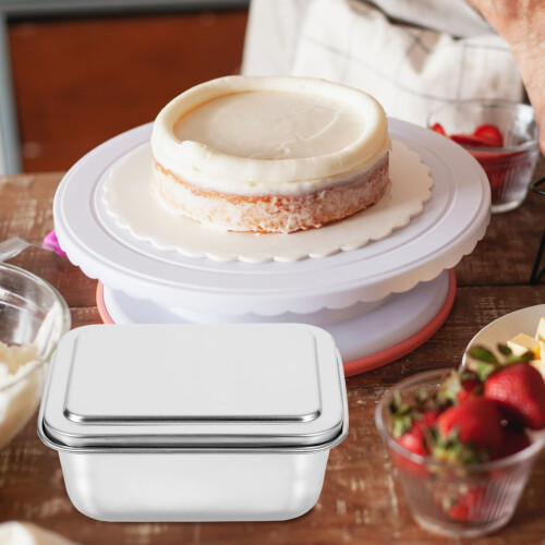 Stainless Steel Baking Pan with Lid, Large Capacity Rectangular Bread Loaf Dish for Oven Use 2
