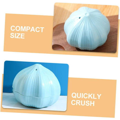 Garlic Press Manual Grinder for Fast Mincing Compact SpaceSaving Design Light Blue Kitchen Tool 1