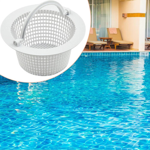 Pool Skimmer Basket with EasyGrip Handle for Leaf and Debris Removal, Universal Strainer Replacement 2