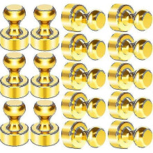 (Gold) 12pcs Refrigerator Magnets Magnetic Push Pins,fridge Magnets, Push Pin Magnet, Magnetic Thumb Tacks