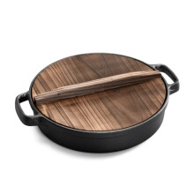Carbon Steel Wok with Lid, Hand Hammered Nonstick Flat Bottom Pan for Gas and Induction Stoves