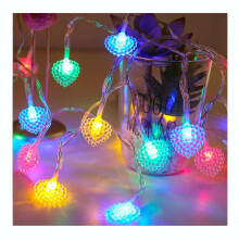 Fairy String Lights Heart Shape Warm White LED Copper Wire for Wedding Bedroom Patio 22.9ft 50LED Solar