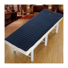 Massage Table Topper with Face Hole, NonSlip Straps, Thick Spa Bed Cushion Cover, Washable 80x190cm
