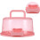 Cake Carrier with Secure Snap Lock, Removable Cupcake Tray and Foldable Handles, Durable PP Storage 3