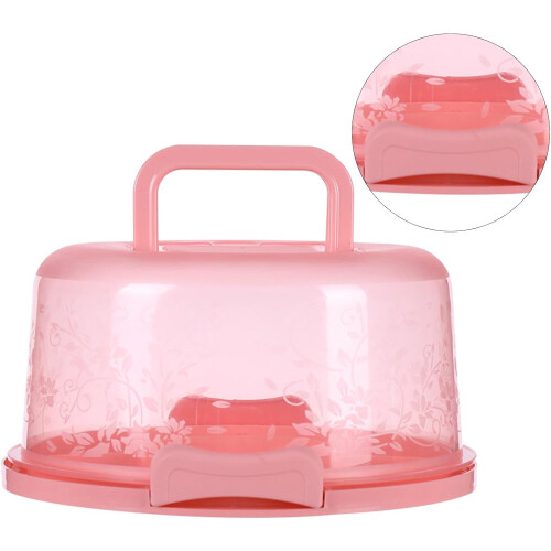 Cake Carrier with Secure Snap Lock, Removable Cupcake Tray and Foldable Handles, Durable PP Storage 2