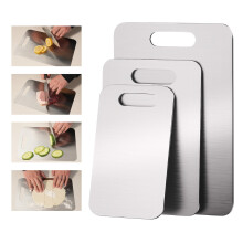 3PCS 304 Stainless Steel Cutting Board Set, NonSlip Dishwasher Safe for Meat, Vegetables, Fruits