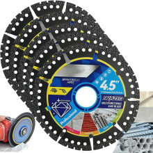 4.5 Inch Diamond Saw Blade Set for Angle Grinder, Cuts Metal Stone Tile Concrete Plastic, 5 Pcs
