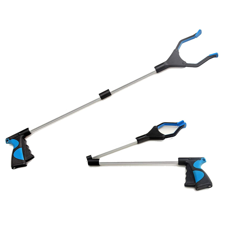 2 Pack Grabber Reacher Tool 32 Inch Foldable Aluminum Pick Up Aid with Ergonomic Grip for Elderly
