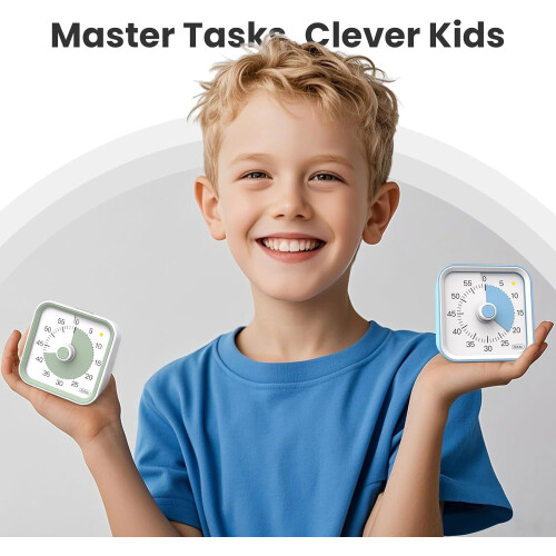 Visual Timer for Kids with Pause Button, 60 Minute Color Countdown for Classroom, Study and Cooking (White) 1