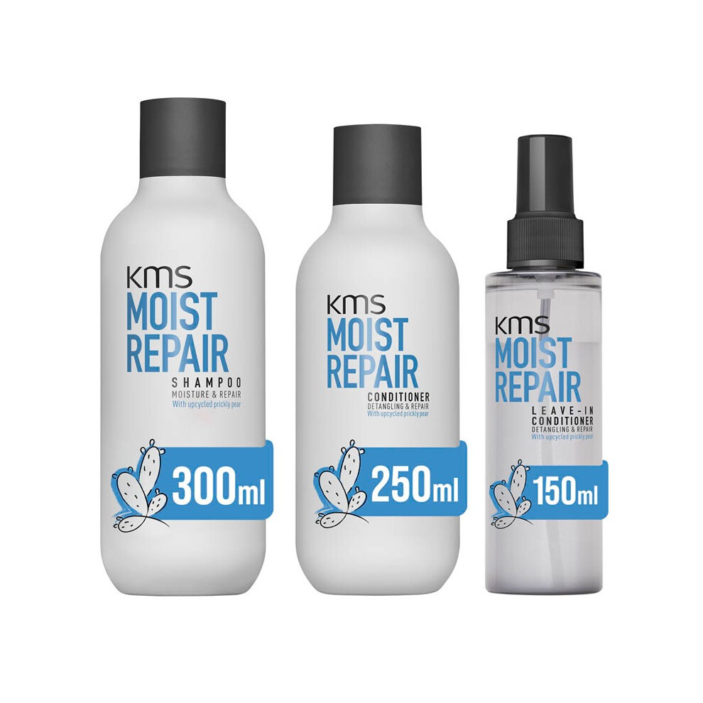 Kms Moist Repair Shampoo 300Ml, Conditioner 250Ml & Leave-In Condition