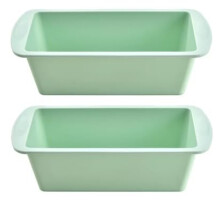 Silicone Loaf Pan 9x5 Mint Green 2Pack Easy Release Oven to Freezer Safe Bread Pan Set