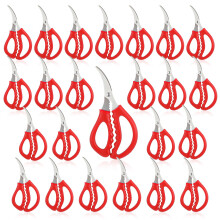 Seafood Scissors Set 24 Pcs Stainless Steel Crab Leg Cutters with Red NonSlip Grip for Lobster