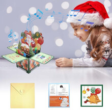 Christmas Tree Greeting Card with Lights & Music, LED Light Up Christmas Card, Compatible with Home Decor, Holiday Clearance Deal