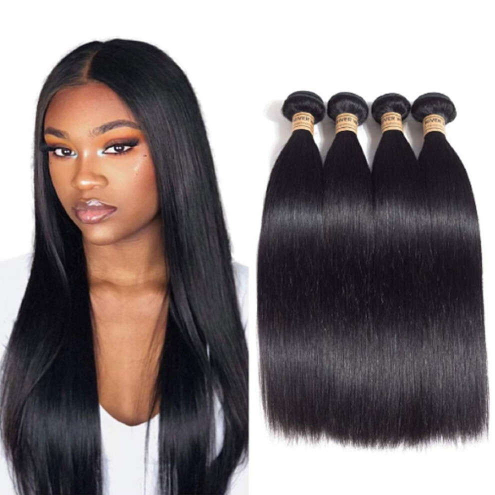 Unisex Vnanda Brazilian Human Hair Bundles Straight Hair Bundles Virgin Long Straight Hair Bundles Unprocessed Remy Hair Bundles Natural Color