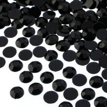 John Bead Acrylic Round Flat Back Rhinestones 8mm ss39 Black 1000pcsBag