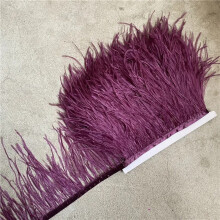 Wholesale 10Yard High Quality Ostrich Feather Trim Fringe Feather Ribbon 10-15CM/4-6Inch Width Sewing Crafts Costumes Decoration Purple red 5 yards