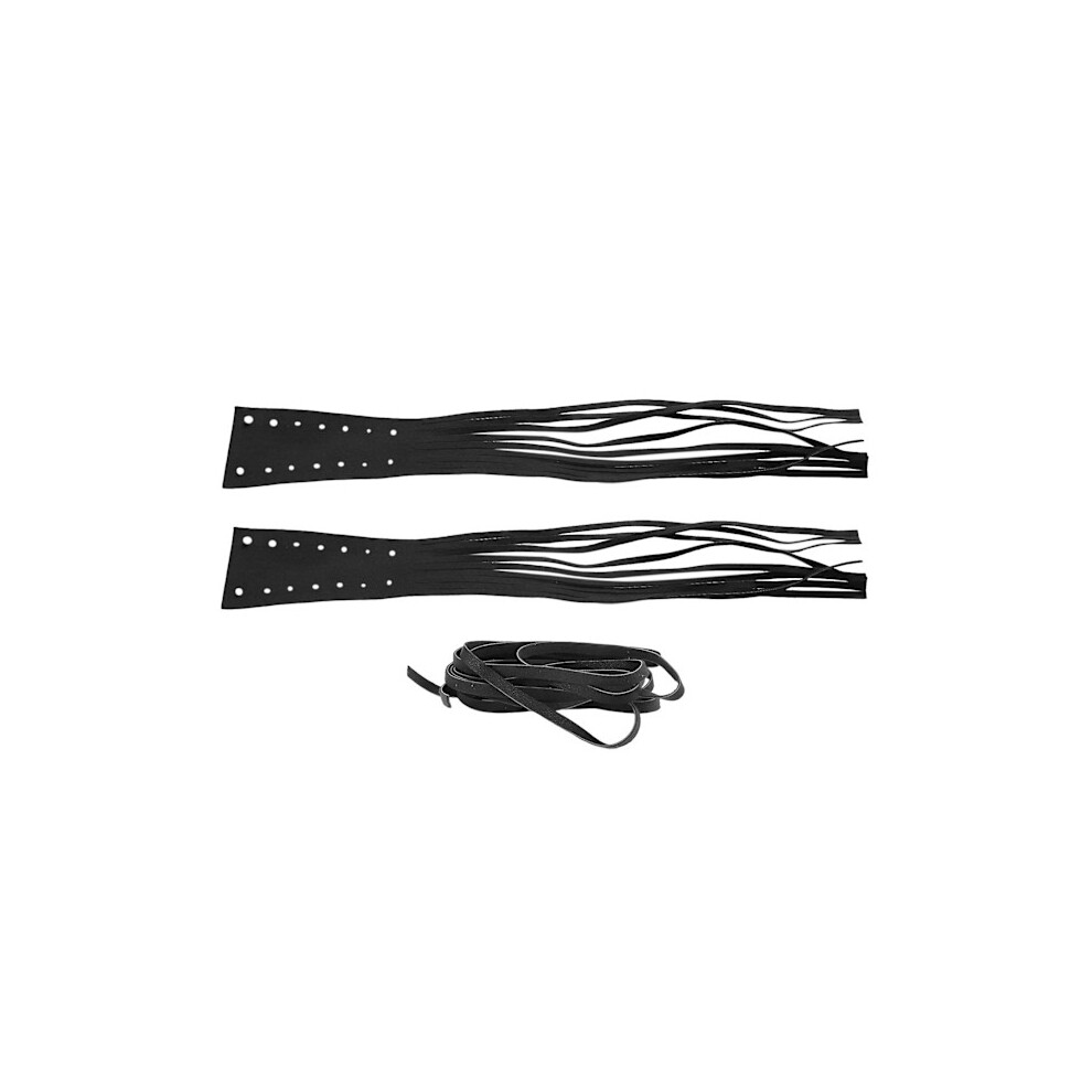 Motorcycle Pu Leather Brake Lever Cover Biker Clutch Fringe Beads For Cruiser Chopper Bobber Black 9377112444406