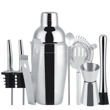8-piece cocktail set, bar set, shaker 550ml - Stainless steel Silver