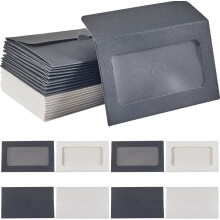 60Pcs 2 Colors Mini Gift Card Envelopes 3.9 x 2.4 Inch Black White Rectangle Paper, Credit Card Size for Wedding, Festival, Business Cards