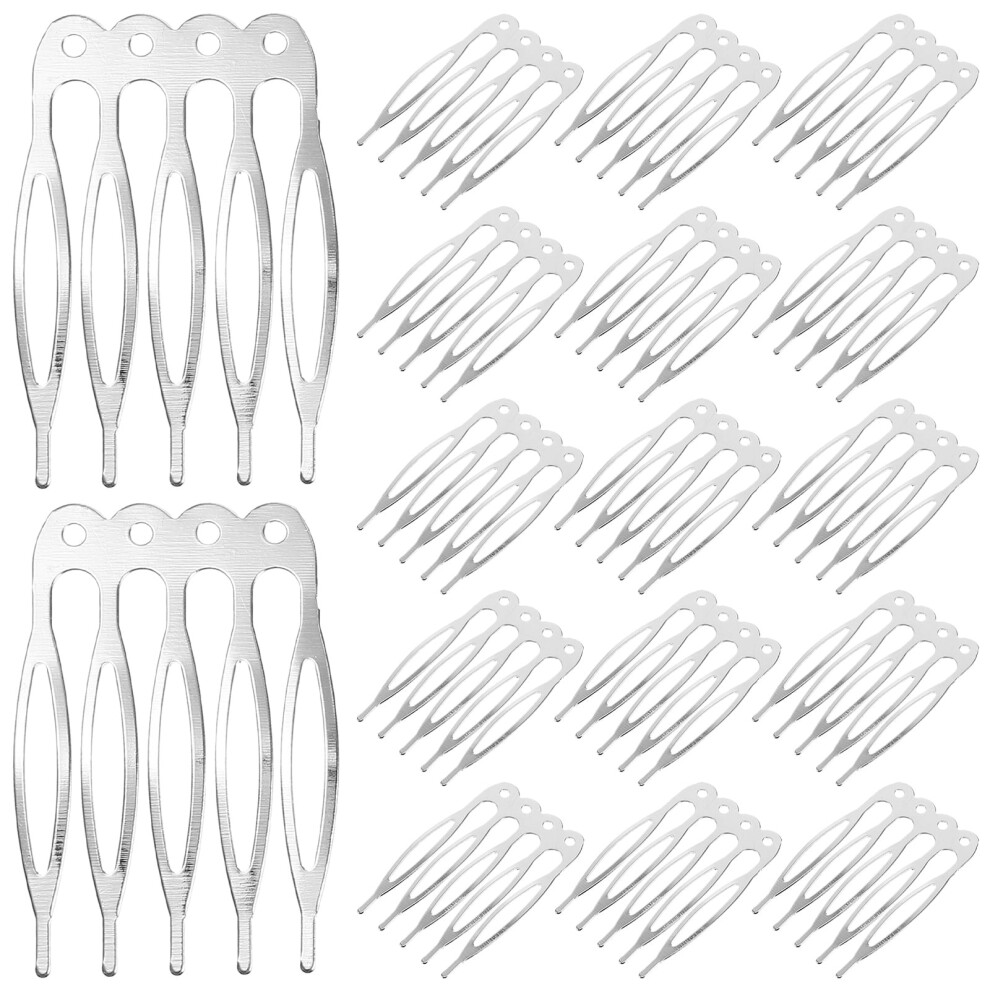 5 Tooth Comb 50 Pcs Hair Combs for Women Decorative Clips Tiara Teeth Wedding Iron Women's